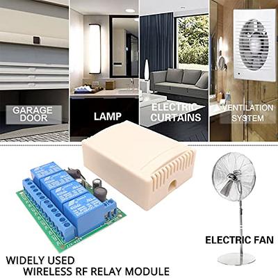 DieseRC Universal Wireless Remote Control Switch AC 110V 120V 240V 220V 10A  4 Channels RF Relay Receiver Board with 2 Transmitters for Motor Garage