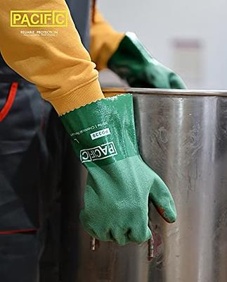 LANON Rubber Chemical Resistant Gloves, Reusable Heavy-duty Safety Work  Gloves, Acid & Alkali Protection, Non-Slip, X Large
