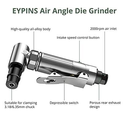 EYPINS Air ‎Right Angle Die Grinder 1/4 90 Degree Heavy Duty 20,000 RPM  Compressed Sander Polisher Tool for Contour Grinding, Polishing, Milling