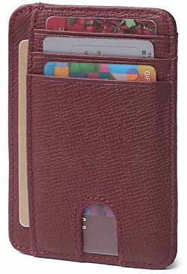 Minimalist Front Pocket Wallet - RFID Blocking Genuine Leather Slim Bifold  Wallet For Men Women