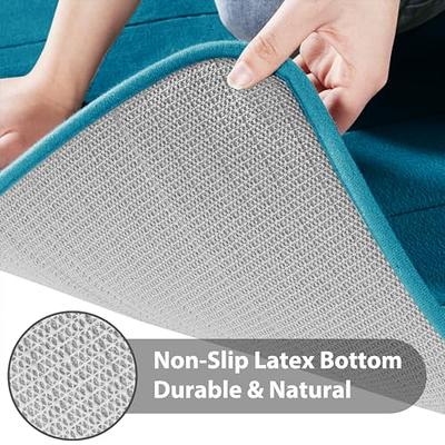 Memory Foam Bath Mat Set, Bathroom Rugs for 3 Pieces, Toilet Mats, Soft  Comfortable, Water Absorption, Non-Slip, Thick, Easier to Dry for Floor Mats,  Light Blue 