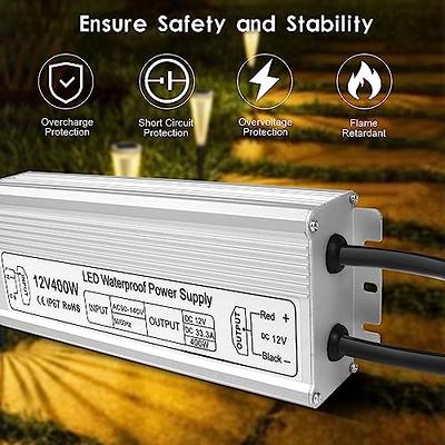 200W 12 Volt LED Power Supply, Waterproof IP67 LED Driver, 110V AC to 12V  DC Con