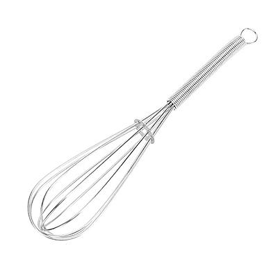 14 Inch Stainless Steel Hand Whisk - Durable & Easy to Use Push-Down Zip  Whisker - Rotary Hand Mixer for Beating Eggs, Frothing Milk, Blending