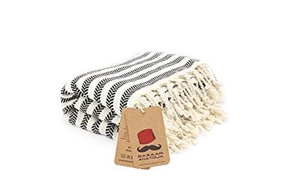 Belizzi Home Peshtemal Turkish Towel 100% Cotton Chevron Beach Towels Oversized 36x71 Set of 2, Beach Towels for Adults, Soft Durable Absorbent