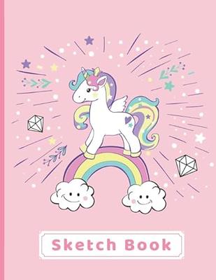 Sketchbook: Cute Unicorn Kawaii Sketchbook for Girls with 120 Pages of  8.5x11 Blank Paper for