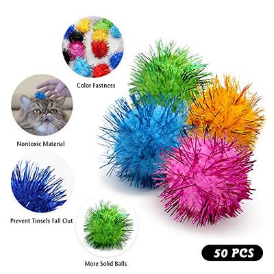 1-1/2 inch Multicolored Craft Pom Poms 50 Pieces Pom Pom Balls