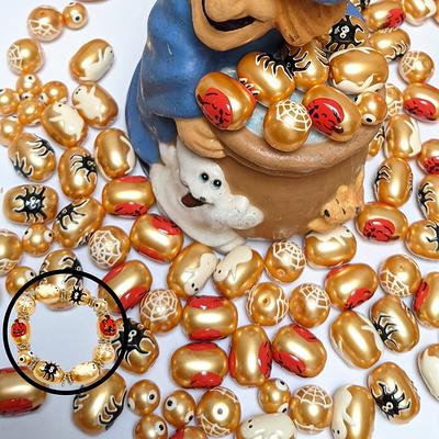 Glass Beads Bulk For Bracelet Making, Craft Diy Supplies, Halloween Gold  Pumpkin Ghost Spider Web Beads, Gift Jewelry Maker, 115 Pcs - Yahoo Shopping