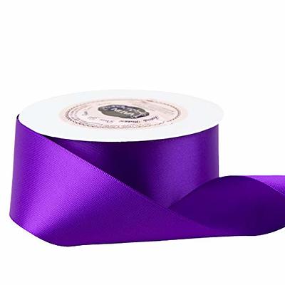 Purple Single Faced Satin Ribbon, 1-1/2 Inch Wide x Bulk 25 Yards