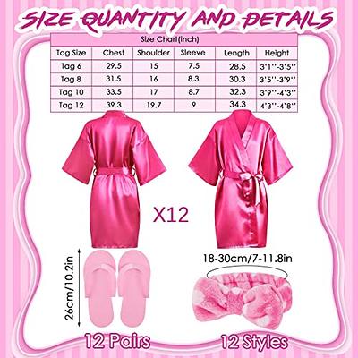 Xuhal 36 Pcs Spa Party Supplies for Girls 12 Kimono Robe V Neck Bathrobe 12  Soft Spa Headband 12 Disposable Foam Slippers (Rose Red, Size 6) - Yahoo  Shopping