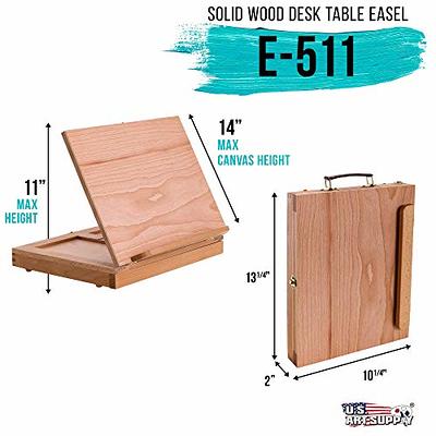 U S Art Supply Solid Studio Adjustable Wood Tabletop Artist Easel