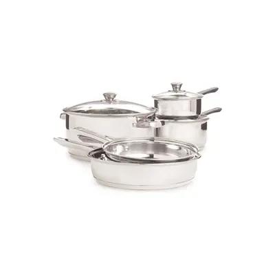 Farberware Classic Stainless Steel Cookware Pots and Pans Set,  15-Piece,50049,Silver