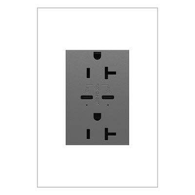 Legrand adorne with Netatmo 20 Amp Smart Duplex Outlet, Graphite