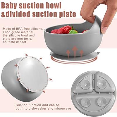 Monee Baby Bowls and Baby Spoons. Baby Led Weaning Baby Feeding Set - Set  Includes Baby Spoon, Baby Silicone Bowl and Secure Lid - Baby Christmas