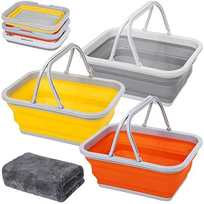 Beright 2 Pack Storage Bins, Collapsible Wash Basin Folding Dish Tub Sink, Space Saving for Dishing, Fruit, and Camping, Hiki