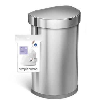 Plasticplace Simplehuman Code J Compatible Drawstring Trash Bags, 10-10.5  Gallon (50 Count)