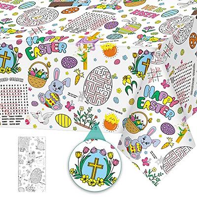 1 Pack Easter Coloring Tablecloth for Kids, He is Risen Easter Bunny Egg  Cross Paper Tablecloth, Disposable Rectangle Color-in Paper Table Cover  Kids Activity Easter Holiday Party Favors, 54x108 Inch - Yahoo