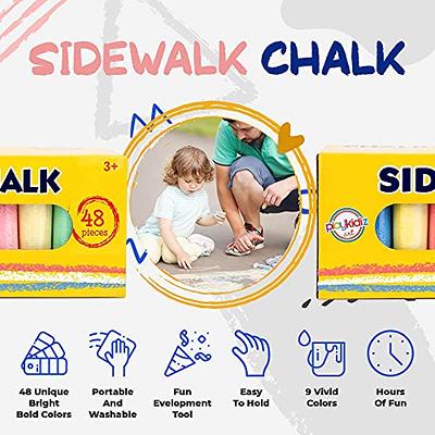 JOYIN 120 Pack Giant Box Non-Toxic Jumbo Washable Sidewalk Chalk Set in 10 Colors (120 Pieces)