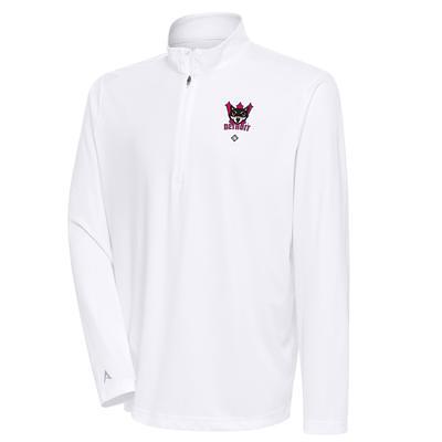 Antigua Detroit Tigers Black Tribute Quarter-Zip Pullover Top