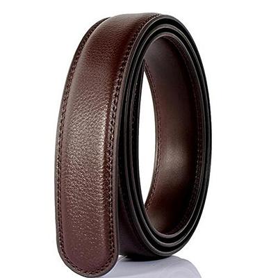 Mens Belt Ratchet Automatic Belt for Men 30mm Wide Leather Belt, Without  Buckle 