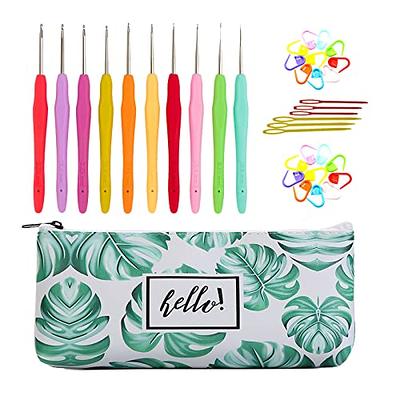 ProCase Crochet Hook Case (Up to 6.5 Inches), Travel Organizer Zipper Bag for Various Crochet Hooks, Circular Knitting Needles and Other Accessories