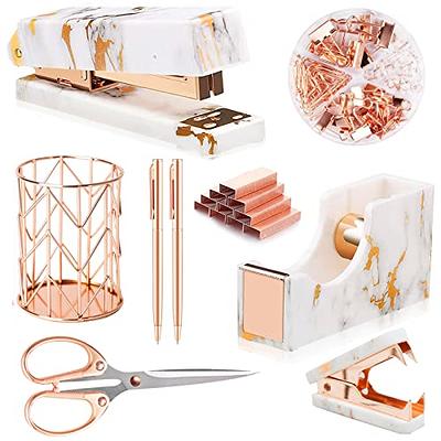 Office Supplies for Women Desk Accessories Kit, Stapler and Tape