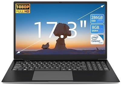 SGIN Laptop, 17 Inch 8GB RAM 512GB SSD Laptops Computer with Intel Celeron  Quad Core Processor, IPS FHD Display, Webcam, Dual Wi-Fi, 8000Amh Battery