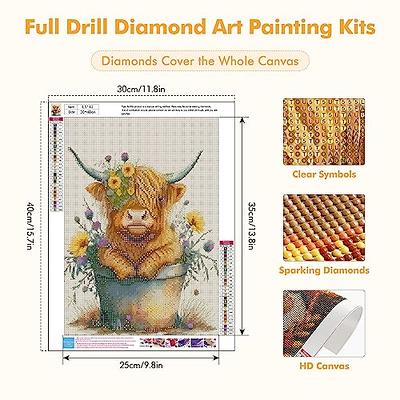 Full Drill 5D Diamond Painting Cow Diamond Painting Animal DIY Diamond  Painting Kits for Adults and Kids Crystal Rhinestone Diamond Art, 12x16  Inches 