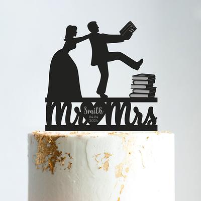  Game Console Romantic Mr & Mrs Cake Toppers Silhouette