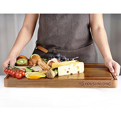 YOUSUNLONG 20x16 inch Acacia Wood Cutting Boards - 1.5'' Thick with Juice  Groove and Handles Kitchen Chopping Board 