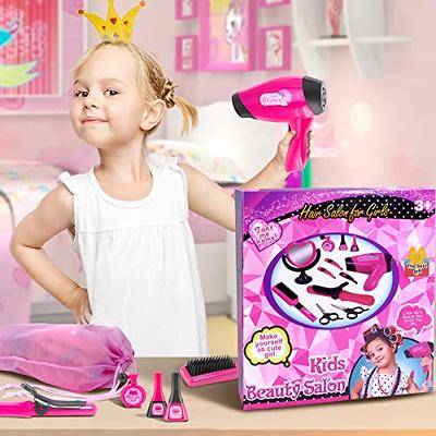 Girls Beauty Salon Set Pretend Play Hair Stylist Toy Kit with Barber Apron,  Hair Dryer, Curling Iron, Mirror, Scissors and Styling Accessories - Yahoo  Shopping