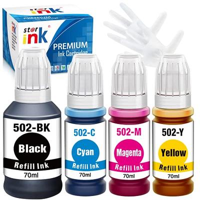 st@r ink Compatible Replacement for Epson 502 Ink Refill Bottles Used for  EcoTank ET-2760 ET-2750 ET-3760 ET-4760 ET-2850 ET-3850 ET-4850 ET-15000