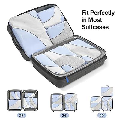  OlarHike 6 Set Packing Cubes for Travel, 4 Various  Sizes(Large,Medium,Small,Slim) Luggage Organizer Bags for Travel  Accessories Travel Essentials, Travel Cubes for Carry on Suitcases (Grey)