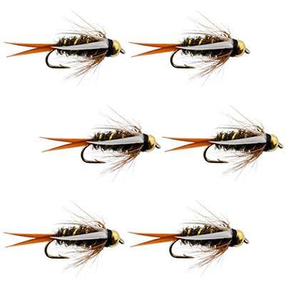 The Fly Fishing Place San Juan Worm Power Bead Trout Fly Assortment - 1 Dozen Wet Nymph Fly Fishing Flies - Hook Size 14-3 Each of 4 Patterns