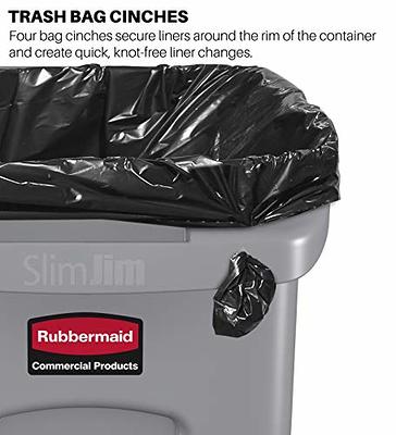 Rubbermaid Slim Jim Indoor Trash Can w/ No Lid, Black, 23 Gal.  (FG354060BLA)