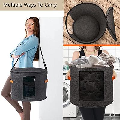 Large Hat Storage Box 19'' Hat Box for Large Hats, Hat Boxes for Women Storage Large Round Hat Boxes for Men Foldable Storage Box with Lid Felt