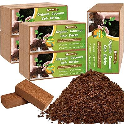Coco Coir Brick for Plants, 8 Packs 100% Natural Organic Compressed Coconut  Coir Fiber with Low EC & PH Balance, High Nutrition Coconut Soil Coco