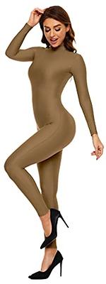 Kepblom Womens Turtleneck Long Sleeve Dance Unitard One Piece Full Bodysuit  Costumes (Brown, Large) - Yahoo Shopping