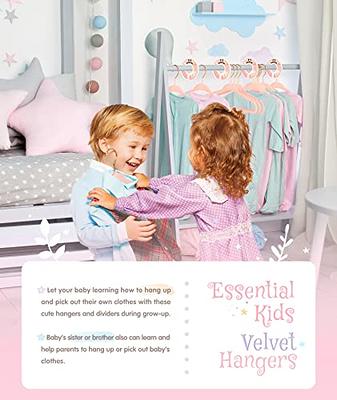 HOUSE DAY Velvet Kids Hangers 60 Pack, Premium Childrens Hangers for  Closet, Ultra Thin Cute Clothes Hanger, Non Slip Felt Hangers 14 Inch,  Small