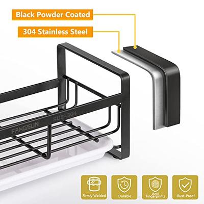 Sponge Holder for Kitchen Sink, Sink Caddy Kitchen Sink Organizer with  Removable Drip Tray for Countertop Dish Soap Holder Dispenser Brush Holder,  304 Stainless Steel