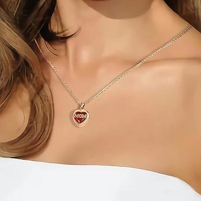 Love Mom Mother 18K Gold Cubic Zirconia Pendant Chain Necklace Women – ZIVOM