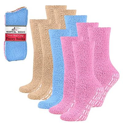 Debra Weitzner 6 Pairs Non-skid Hospital Socks Fuzzy Sleeping