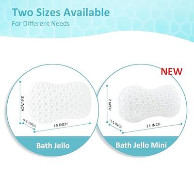 Sunlit Bath Jello Gel Bath Pillows Back Support Pillow, Gel Pillow with Non-Slip Suction Cups, Back Rest Support, Fits Curved or Straight Back Tubs