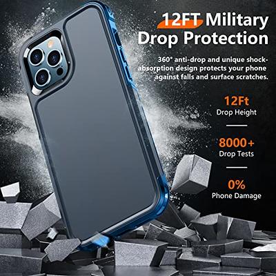 SPIDERCASE Designed for iPhone 14 Pro Max Case, with Built-in Tempered  Glass Screen & Camera Lens Protector [12FT Military Dropproof