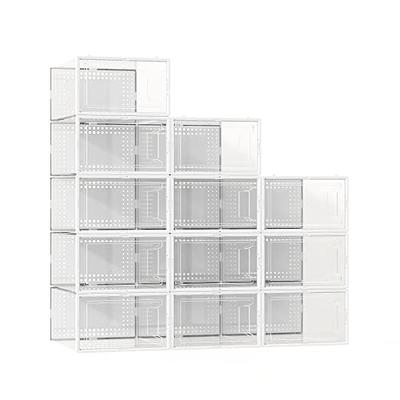 12 Packs Shoe Organizer Storage Boxes for Closet Clear Plastic Shoe Storage  Bins