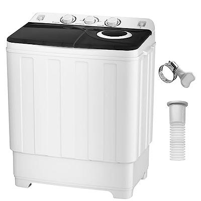 Auertech Portable Washing Machine, Mini Twin Tub Washer with Gravity Drain 9lbs Washer 5lbs Spinner AU4575