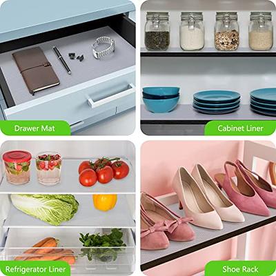 Cooyes Shelf Liners for Kitchen Cabinets, Non-Adhesive EVA Drawer Liner,  Non-Slip Washable Cabinet Liner, Easy to Use Shelf Liners for Kitchen