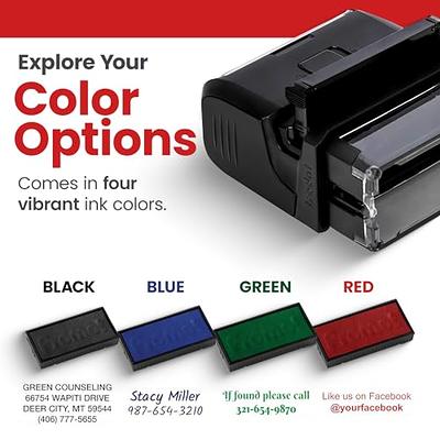 One Line Custom Rubber Stamp - Self-Inking Custom Stamp, 11 Colors  Available - Clear Base & Refillable Ink Pad - Personalized Stamp for Work