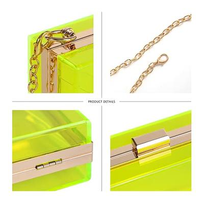 Transparent Clear Acrylic Square Box Clutch Purse Bag With Resin Short  Handle & Gold Metal Chain Strap - Buy Transparent Clear Acrylic Bag,Acrylic