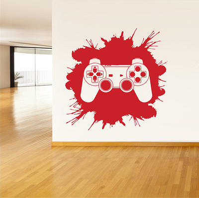 Joystick Sticker, Console Game, Video Game, Computer Game, Game Play, Gamer  Wall Sticker Vinyl Decal Mural Art Decor - 22x22/Red - Yahoo Shopping