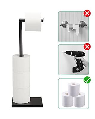 Toilet Paper Holder Free Standing, Toilet Tissue Stand for Bathroom, Black  Floor Tissue Roll Holder with Shlef - Yahoo Shopping